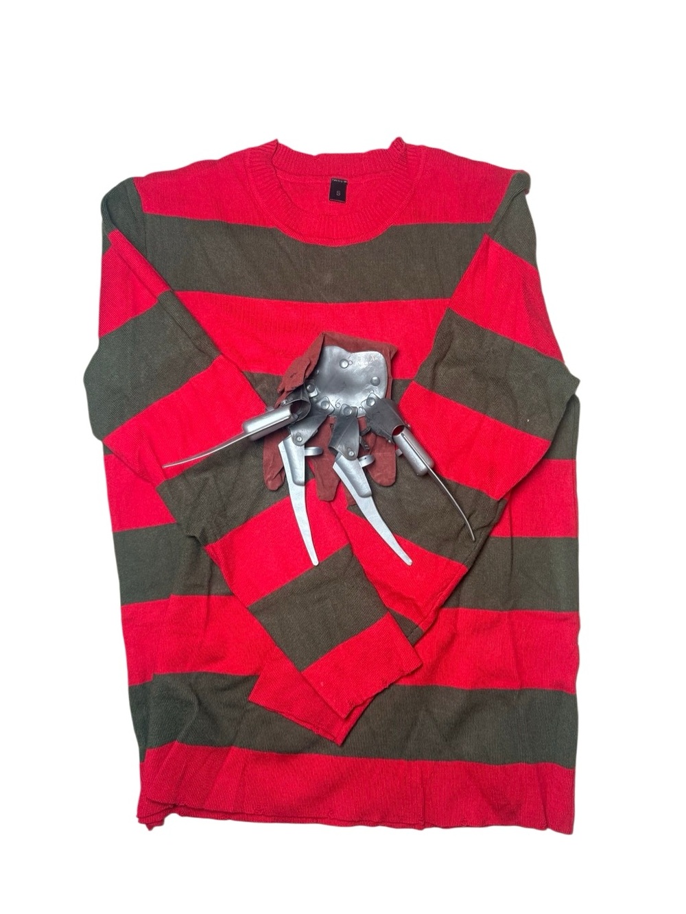 Menβs/Adult Freddy Krueger costume sweater and glove Size Small